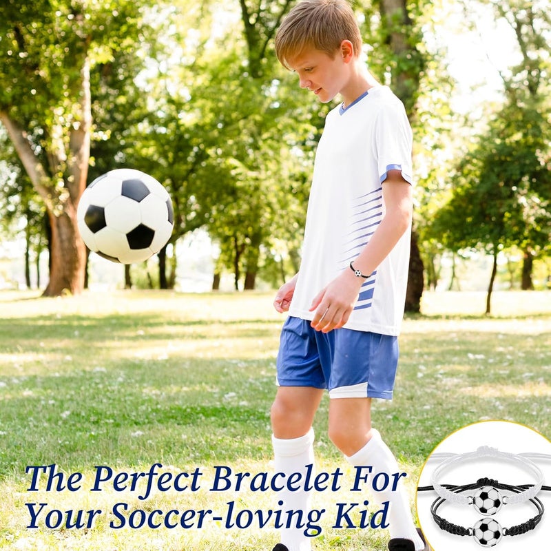 simarro 12pcs Soccer Baseball Basketball Braided Sports Bracelets, Sports Accessories Adjustable Football Inspirational Wristbands for Fans Men Women Teen Adults Team - Image 5